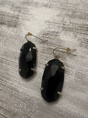 Kendra Scott Black Faceted Drop Earrings - Fashion Jewelry